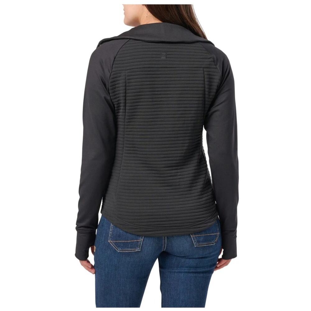 5.11 Tactical Jacket Womens Medium Black Crystal Hybrid Full Zip Asymmetrical View 2